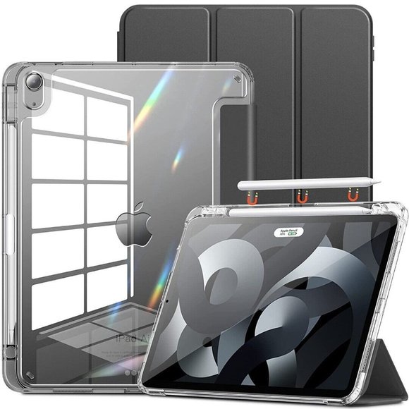 iPad Air 4th And 5th Generation, 10.9" Case  with 2nd Pencil Holder, Clear Grey - Picture 1 of 7